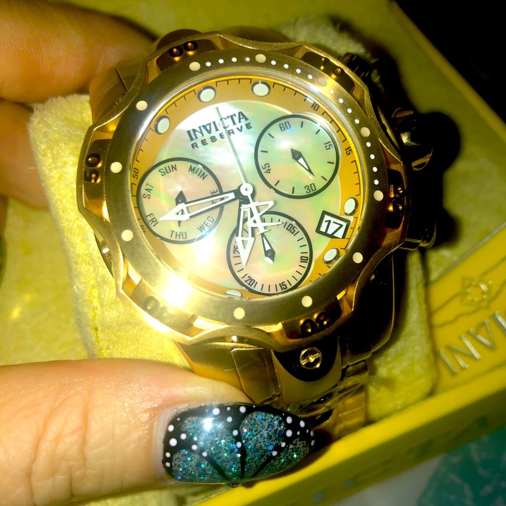 Invicta Reserve Venom Women's Watch w/ Metal, Mother of Pearl & Oyster Dial